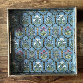 Wooden Serving Tray, Printed Square, 2 of 12