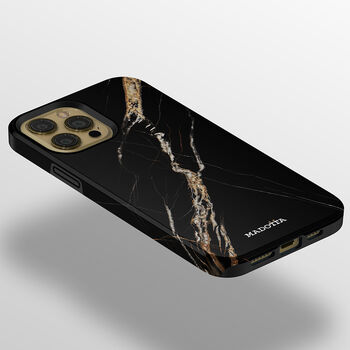 Black Lightning Marble Tough Case For iPhone, 3 of 4