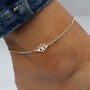 Sterling Silver Lotus Flower Chain Anklet, thumbnail 1 of 5
