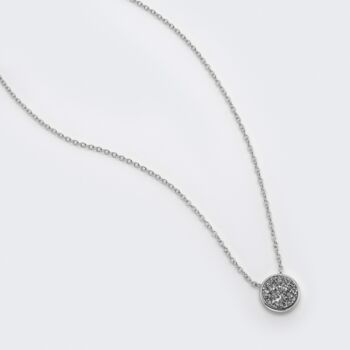 Round 925 Sterling Silver Druzy Crystal Necklace, 3 of 4