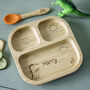 Personalised Kids Dinosaur Suction Plate And Spoon, thumbnail 1 of 3