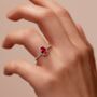 Rosalind Created Ruby And Lab Grown Diamond Ring, thumbnail 3 of 12