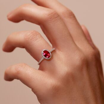 Rosalind Created Ruby And Lab Grown Diamond Ring, 3 of 12