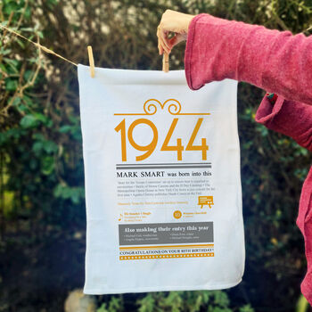 Personalised Birth Year Tea Towel, 6 of 12