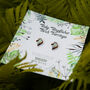 Inky Kingfisher Birch Hypoallergenic Tiny Stud Earrings, thumbnail 4 of 9