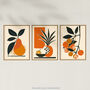 Set Three Wall Art Prints A4 Summer Fruit Boho Mid Century, thumbnail 5 of 7