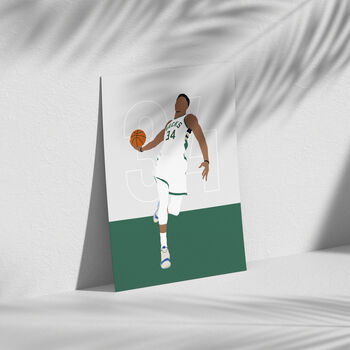 Giannis Antetokounmpo Milwaukee Bucks Basketball Poster, 3 of 4
