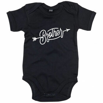 New Baby Gift Little Brother Organic Babygrow, 2 of 3