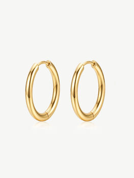 Silver Or Gold Solid Hoop Earrings, Women's Jewellery, 9 of 11