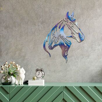 Rusted Metal Horses Decor Animal Wall Art, 3 of 10