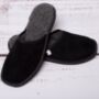 Men's Suede Black Slip On Slippers, thumbnail 1 of 5