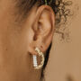 Texture Gold Heart Pearl Hoop Earrings, thumbnail 1 of 2