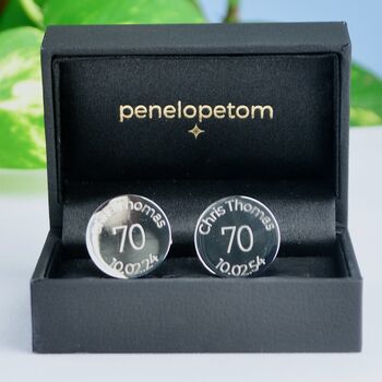 Personalised Milestone 70th Year Birthday Cufflinks, 2 of 8