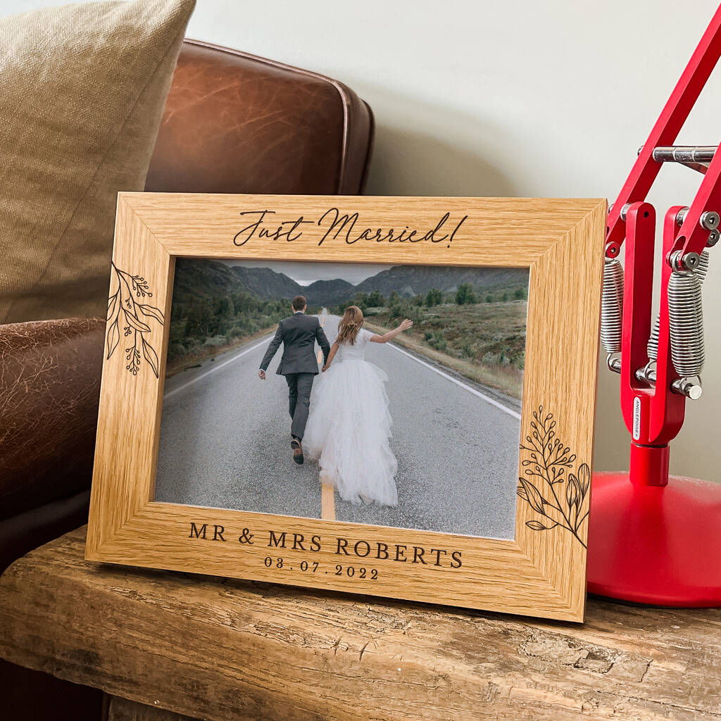 Personalised Just Married Photo Frame Wedding Gift By Secret Creation ...