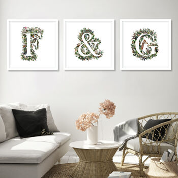 Couples Initial Animal Alphabet Wall Art, 3 of 12