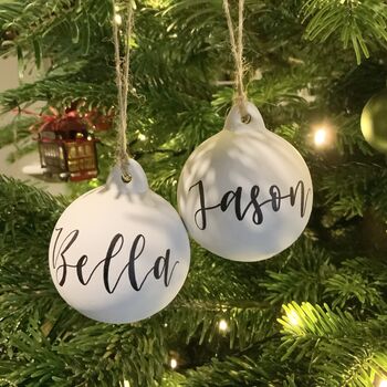 Personalised Calligraphy Christmas Bauble, 5 of 9