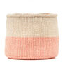 Jioni: Dusty Pink Colour Block Woven Basket, thumbnail 3 of 5