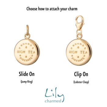 Rich Tea Biscuit Charm, Slide On Or Clip On, 3 of 6