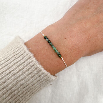 Emerald Silk Bracelet May Birthstone Jewellery, 5 of 6
