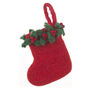 Mini Christmas Stocking Fair Trade Handmade Holly, thumbnail 1 of 2