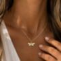 Gold Dragonfly Necklace With Birthstone, thumbnail 9 of 10