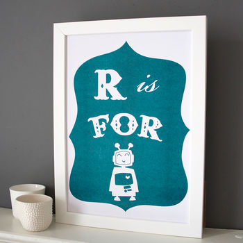 R Is For Robot Alphabet Risograph Print, 2 of 4