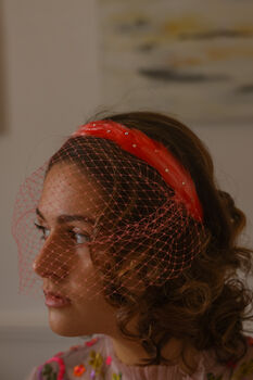 Coral Feather And Crystal Headband 'Marina', 5 of 11