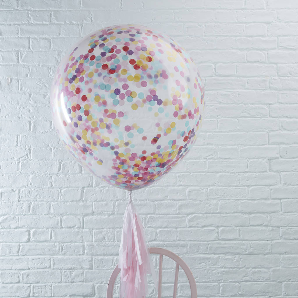 Three Pack Mulit Coloured Giant Confetti Party Balloons, 1 of 3