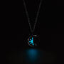 Blue Luna Aqua Blue Glowing Pendant Necklace With Uv Keyring Torch, thumbnail 5 of 8
