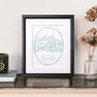 Personalised Colour Line Wedding Drawing, thumbnail 2 of 7