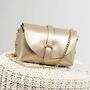 Gold Small Evening Chain Strap Handbag, thumbnail 2 of 10
