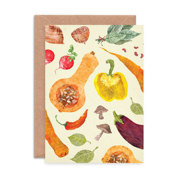 Vegetable Pattern Greeting Card, 2 of 2