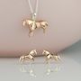 Silver And Rose Gold Plated Origami Horse Earrings, thumbnail 4 of 6