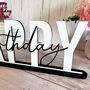 Elegant Happy Birthday Wood Sign And Mirrored Acrylic Sign, thumbnail 5 of 9