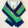 Green Equestrian Chain Print Silky Scarf, thumbnail 3 of 4