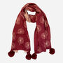Cashmere Dandelion Scarf With Pom Poms, thumbnail 2 of 8