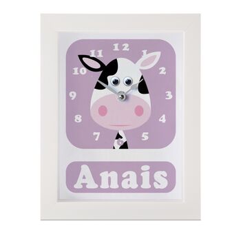 Personalised Childrens Cow Clock, 8 of 10