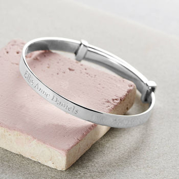 Child's Sterling Silver Christening Bangle, 5 of 7
