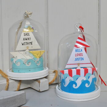 Personalised Sail Boat Decorative Dome, 9 of 9