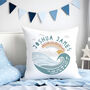 Personalised Christening Mountain Adventure Cushion, thumbnail 1 of 6