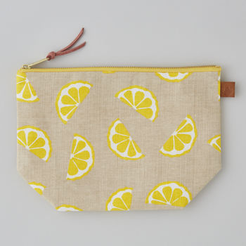 Lemons Fruit Linen Wash Bag, 3 of 3