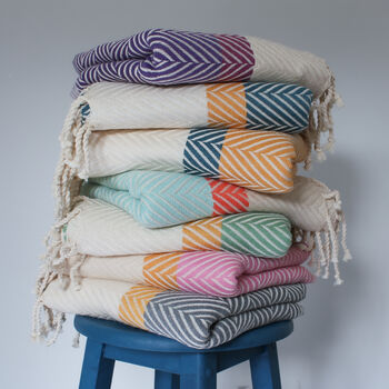 Herringbone Soft Cotton Throw Blankets, 12 of 12