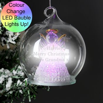 Personalised Christmas Message LED Angel Bauble, 6 of 6