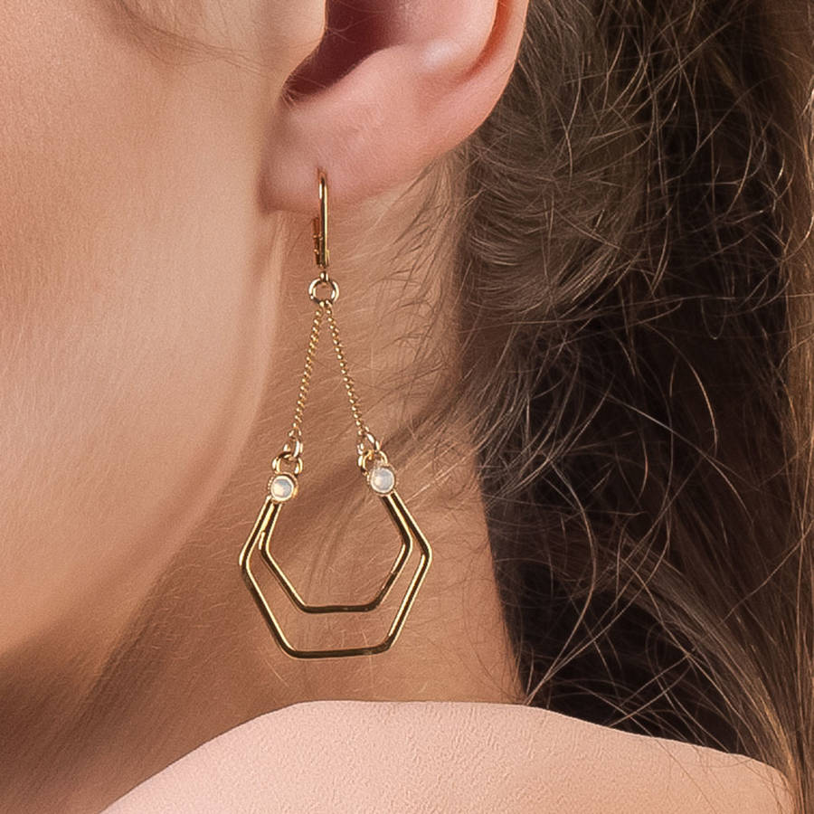 Gold geometric earrings Clearance