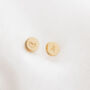 Rosa Hand Stamped Disc Initial Earrings, thumbnail 2 of 10