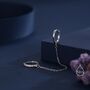 Cz Huggie Hoop Earrings With A Linking Chain, thumbnail 8 of 12