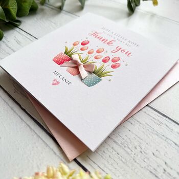 Handmade Potted Tulip Thank You Card, 3 of 7