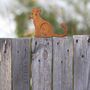 Rusty Metal Cat Smiling Cat Fence Topper Gift Idea, thumbnail 8 of 10