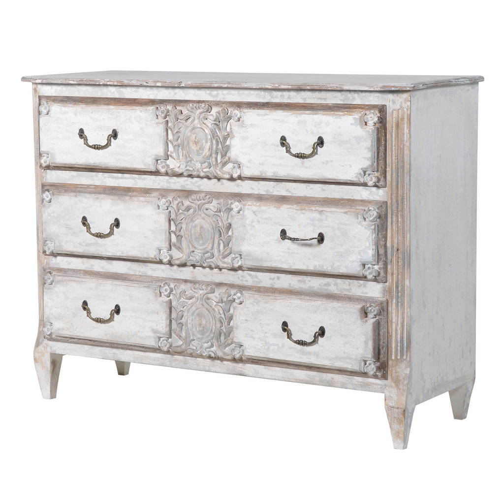 Distressed Grey French Chest By Out There Interiors