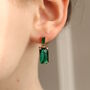 Emerald Block Baguette Earrings, thumbnail 6 of 7